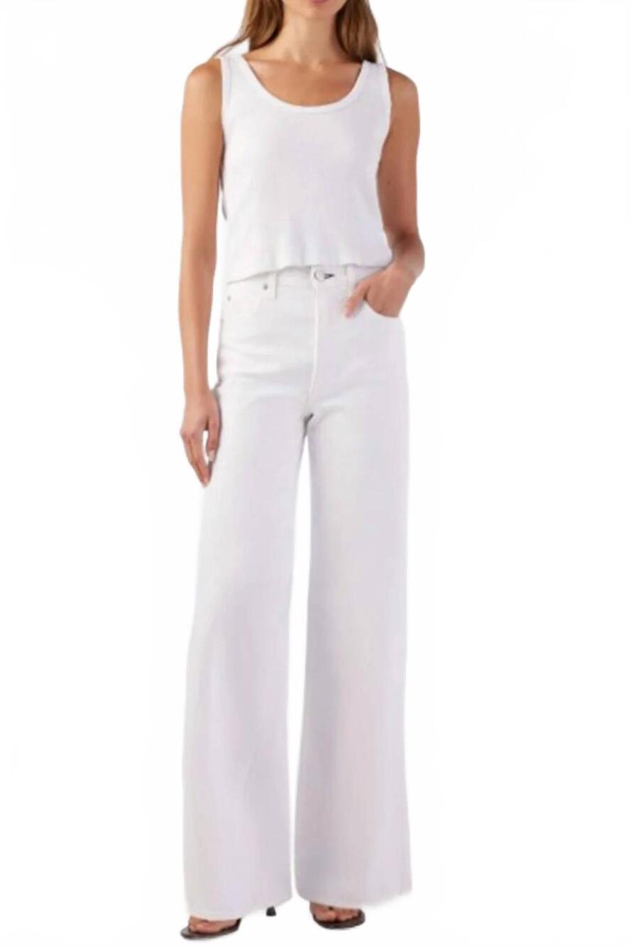 NEW AMO DENIM frida high rise wide leg jeans in alabaster